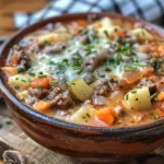 Cozy Bowl of Loaded Hamburger Soup