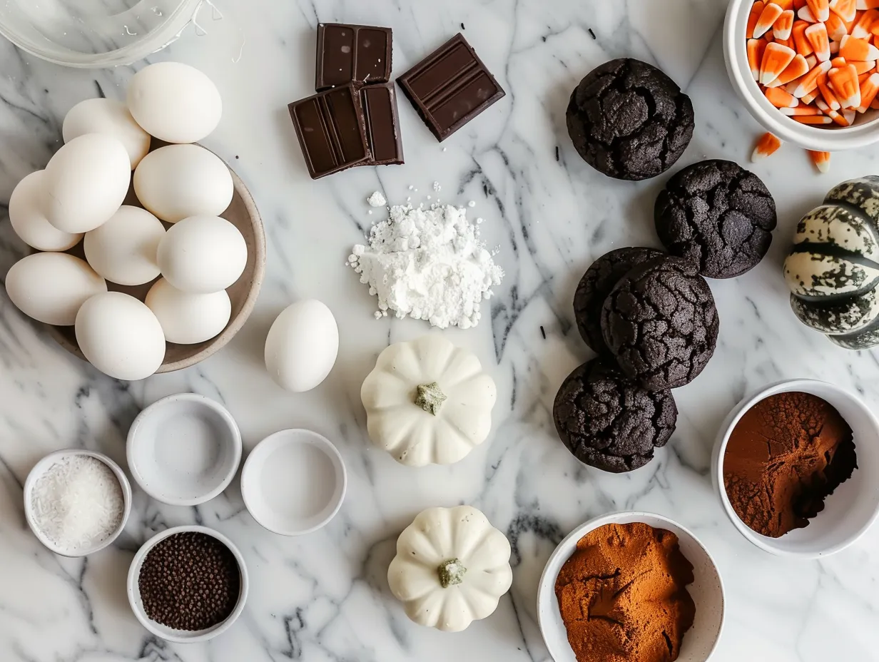 Ingredients for making Halloween Whoopie Pies Treat