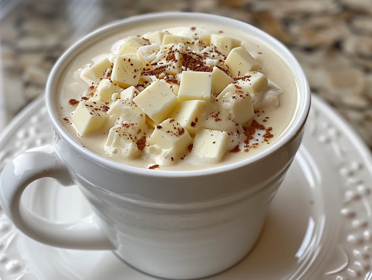 Cozy Mug of Homemade White Hot Chocolate