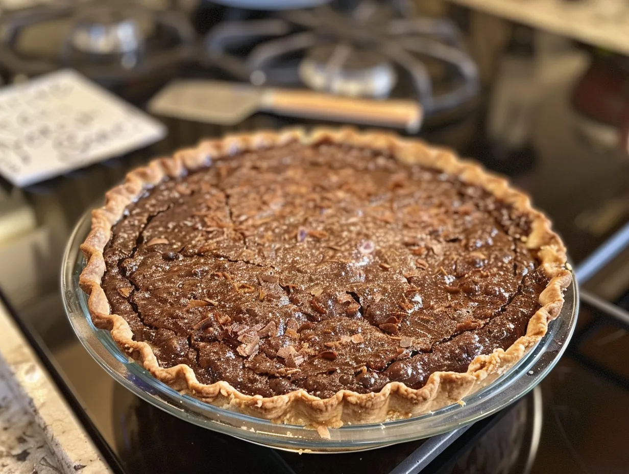 Finished Dark Chocolate Chess Pie