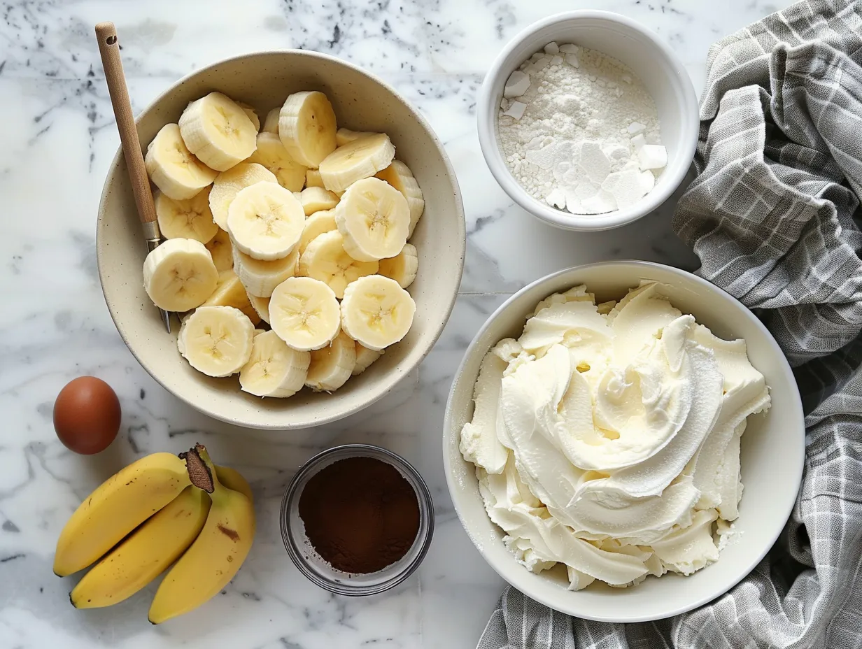 Fresh ingredients for making banana cream pie.