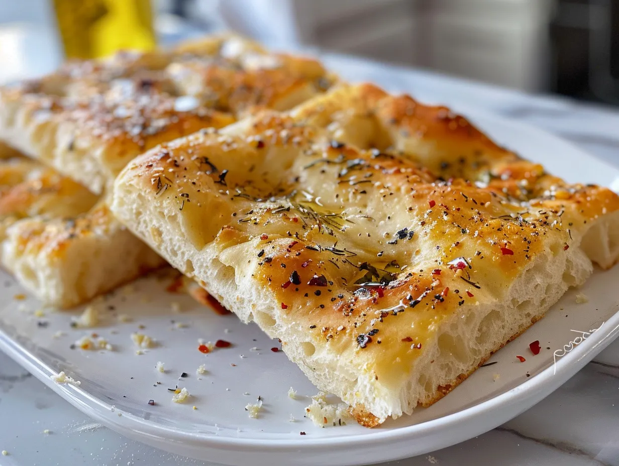 Freshly Baked Overnight No Knead Focaccia