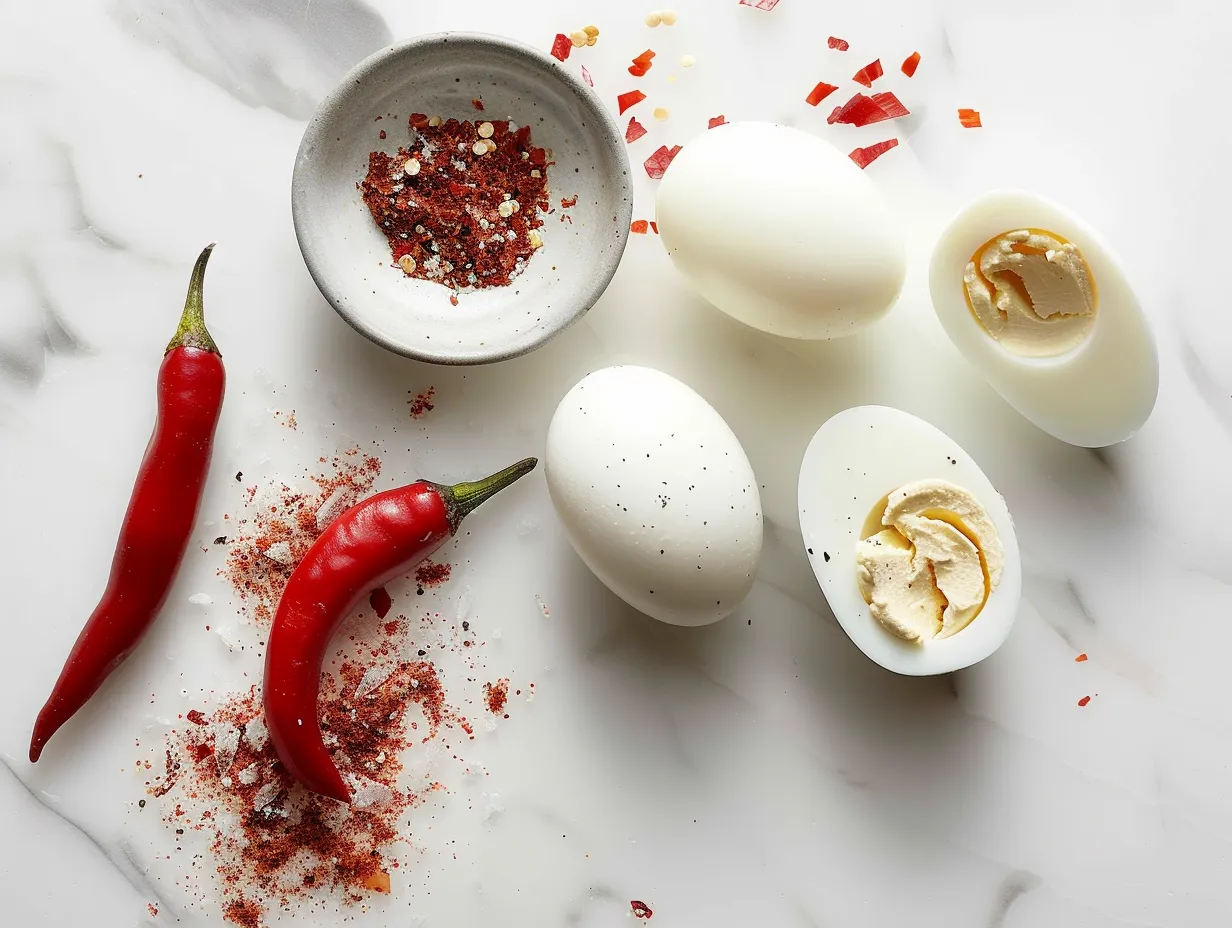 Ingredients for Ghost Pepper Deviled Eggs Recipe