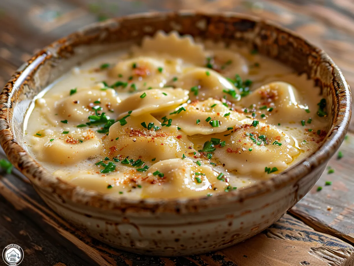 Heartwarming Bowl of Ravioli Soup