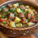 Hearty Bowl of Italian Sausage and Potato Soup