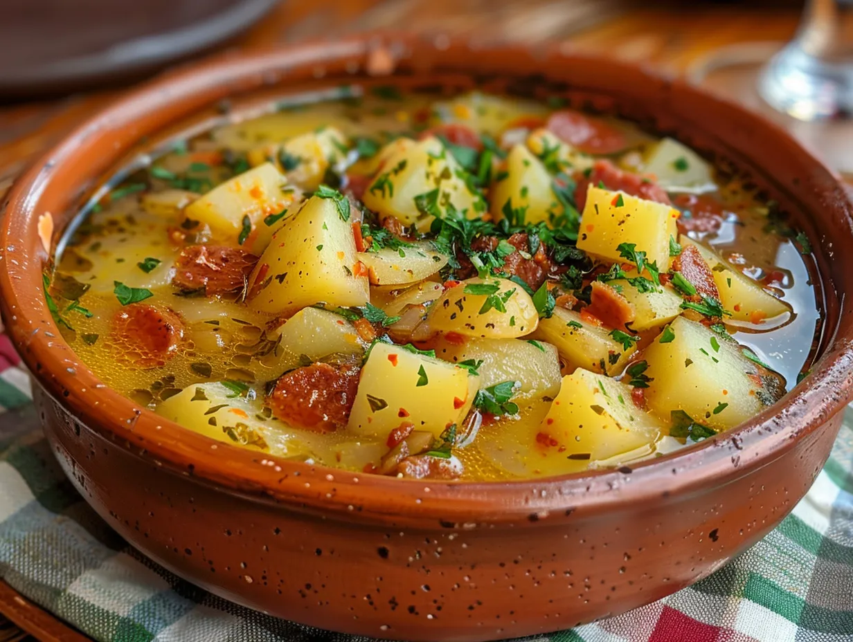 Hearty Spanish Potato Soup with Chorizo
