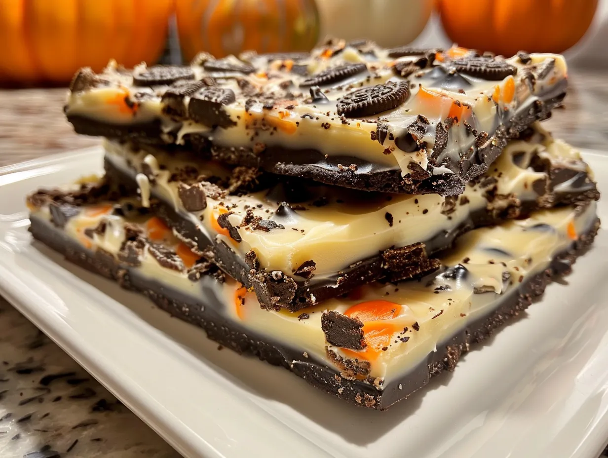 Homemade Halloween Oreo Bark