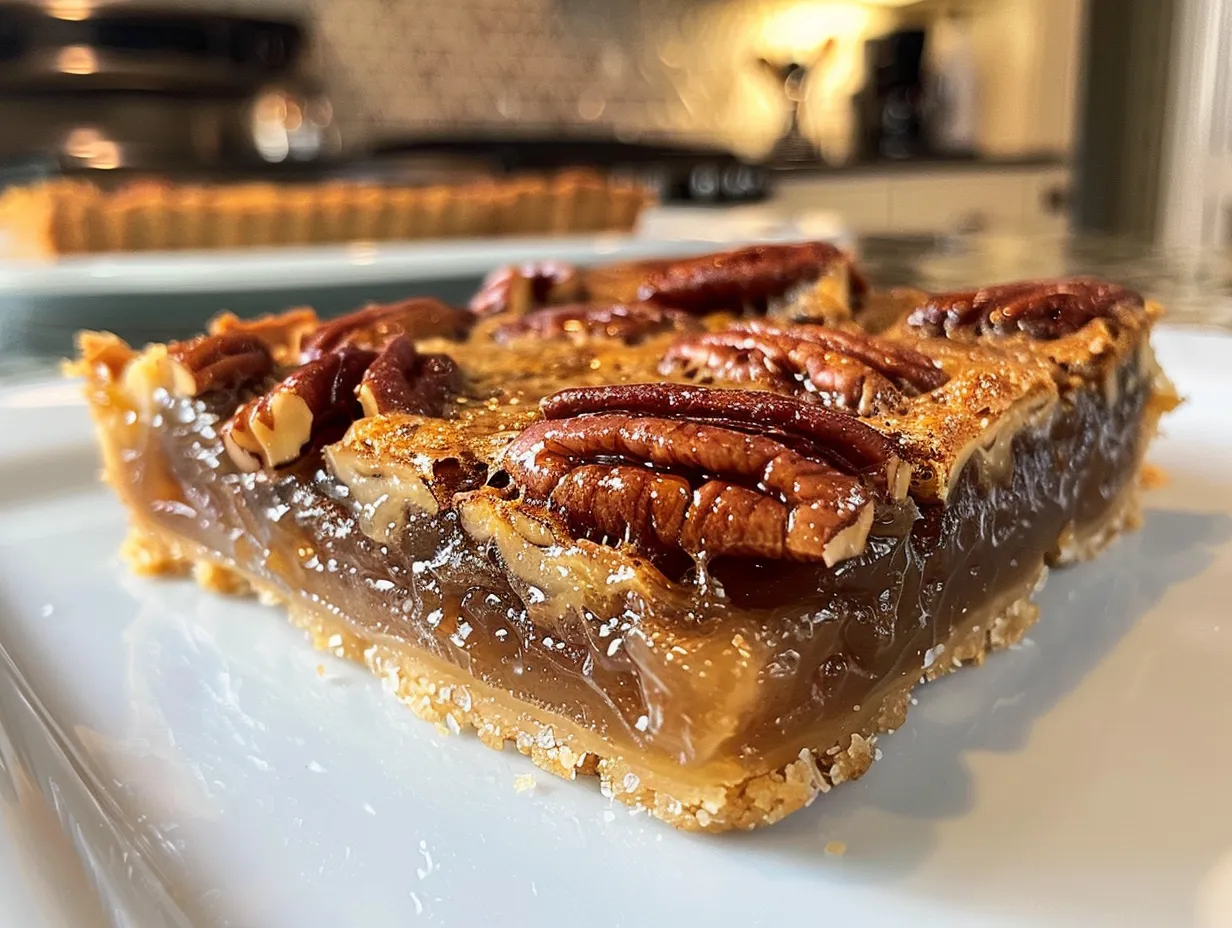 Homemade Salted Maple Pecan Pie Bars