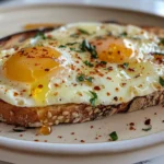 Hot Honey Mozzarella Eggs on Toast