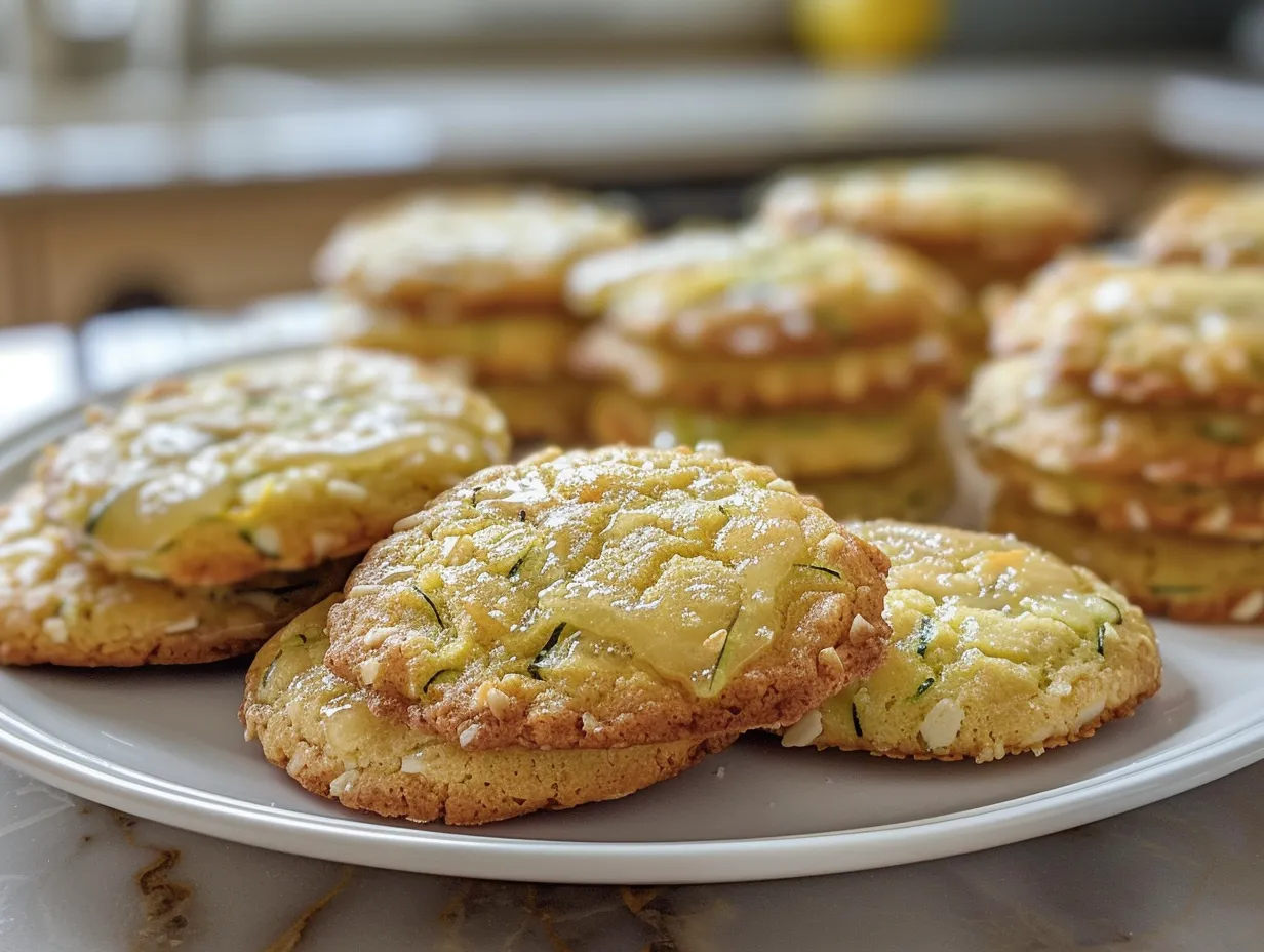 Lemon Glazed Zucchini Cookies Displayed