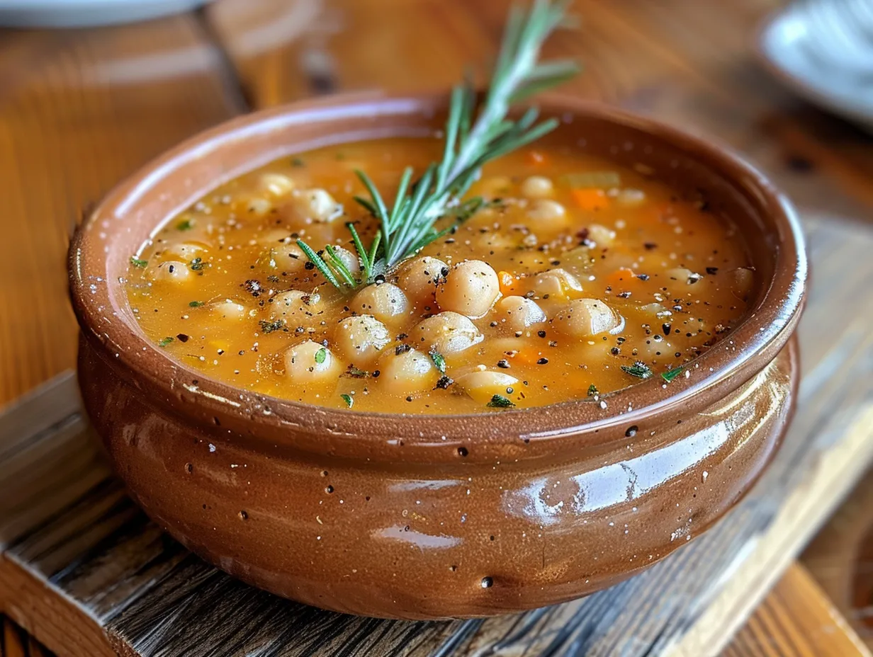Rustic Bowl of Tuscan Chickpea Soup