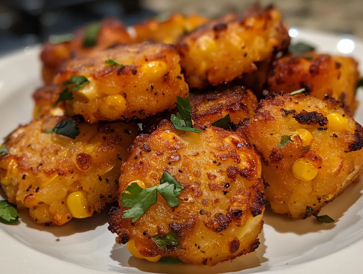 Spicy Mexican Corn Bites on a Plate