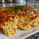 A mouthwatering bowl of buffalo chicken dip ready to be served.