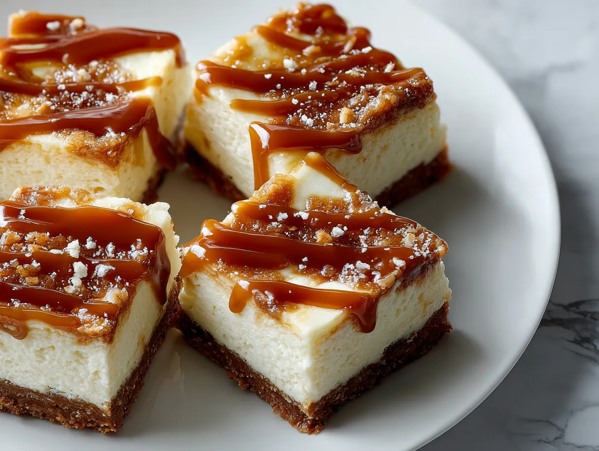 Delicious Caramel Apple Cheesecake Bars ready to serve