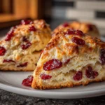 Close-up of Freshly Baked Cranberry Orange Scone