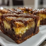 Close-up of Pumpkin Cheesecake Brownies