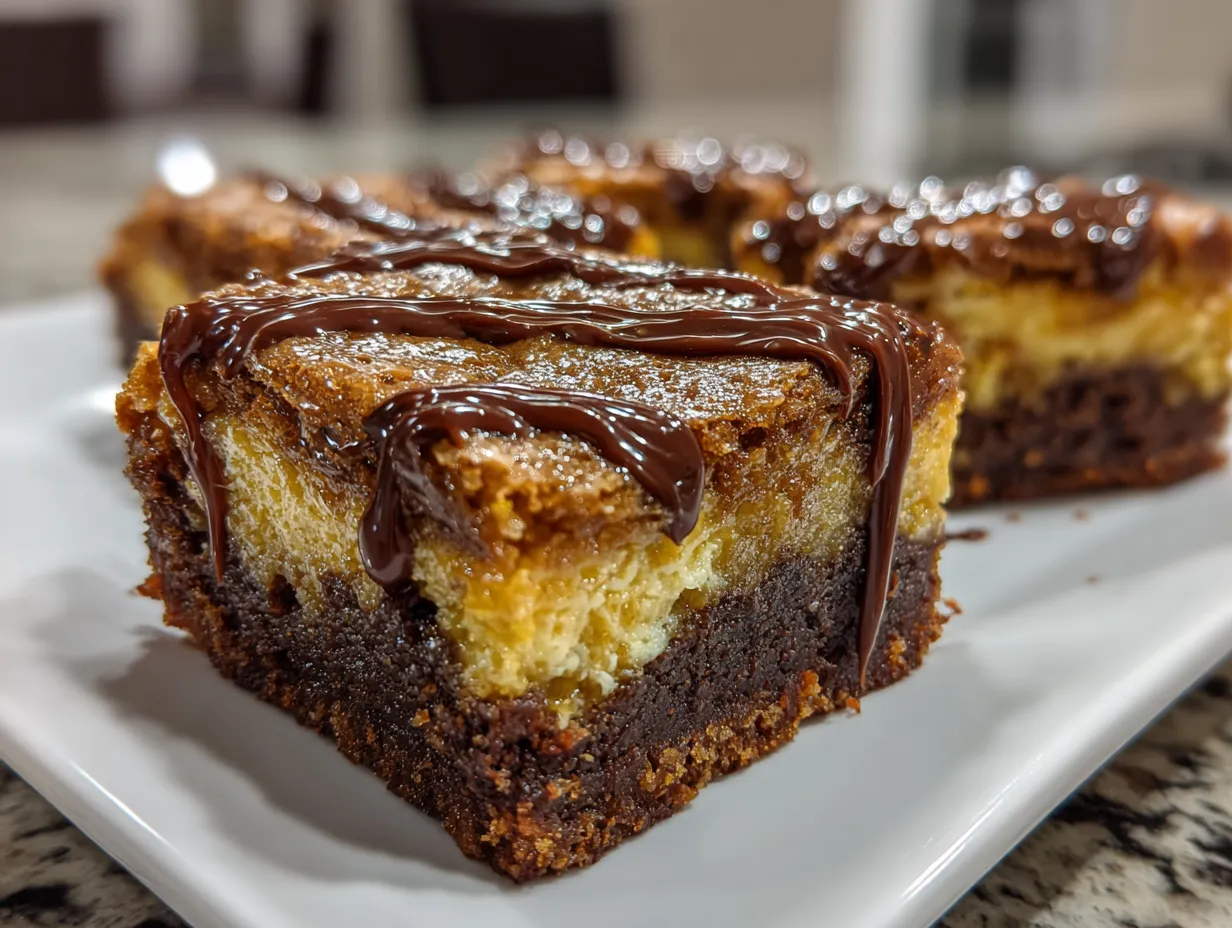 Close-up of Pumpkin Cheesecake Brownies