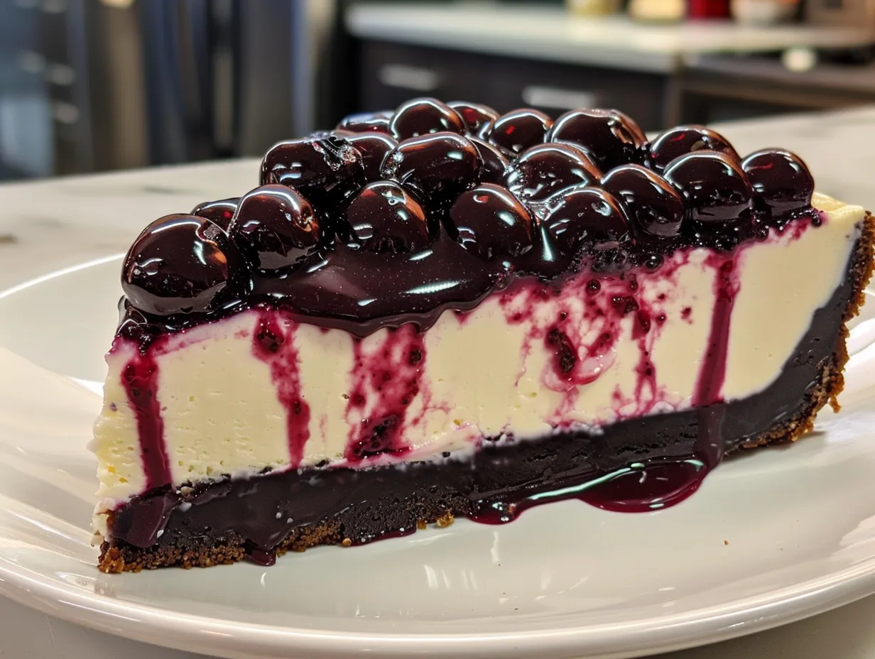 Decadent White Chocolate Blueberry Cheesecake