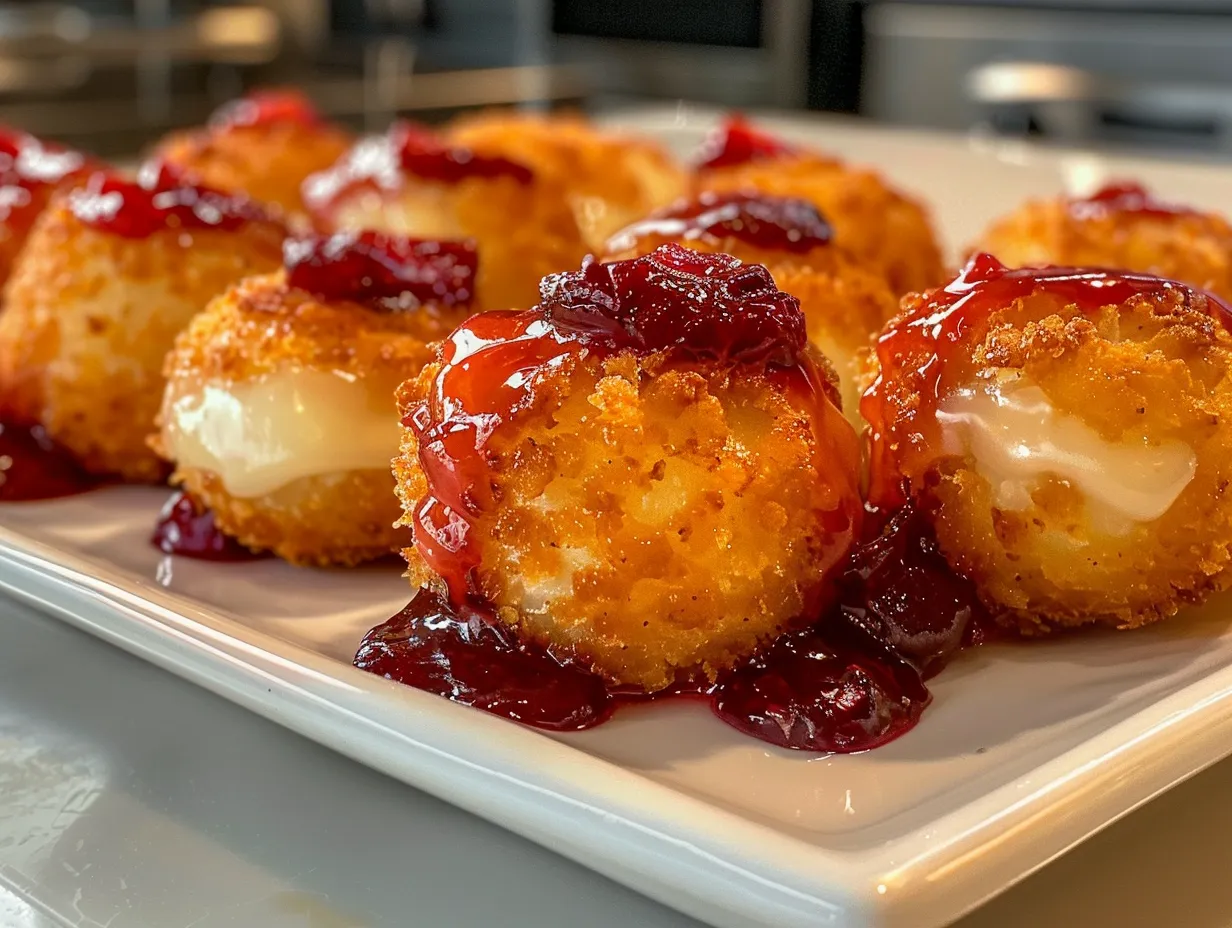 Delicious Air Fryer Cranberry Brie Bites Ready to Serve