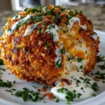 Delicious Cheddar Ranch Cheeseball on a Serving Platter