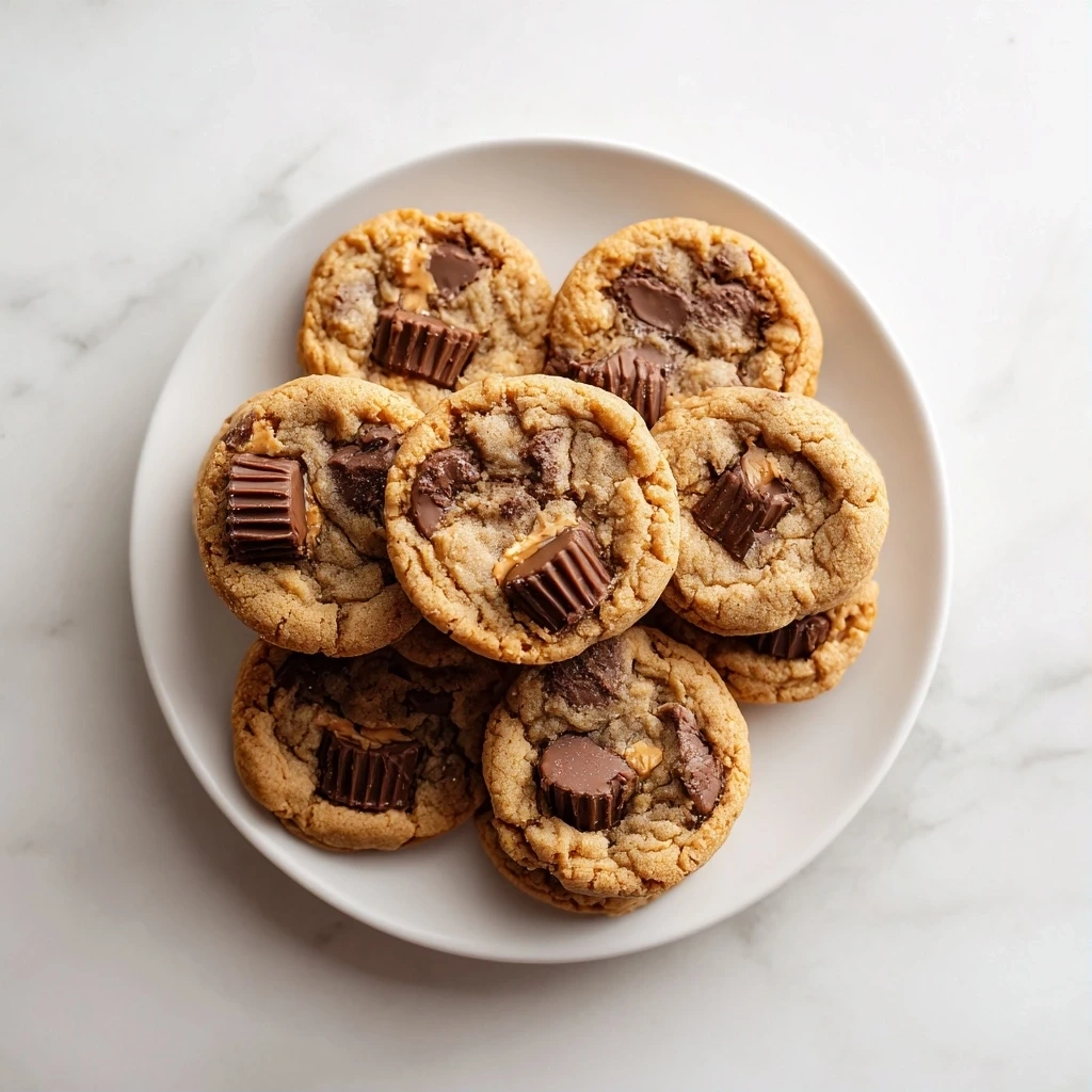Delicious homemade Reeses Peanut Butter Cup Cookies served on a plate