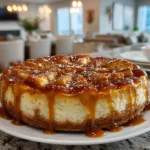 Delicious Salted Caramel Apple Pie Cheesecake