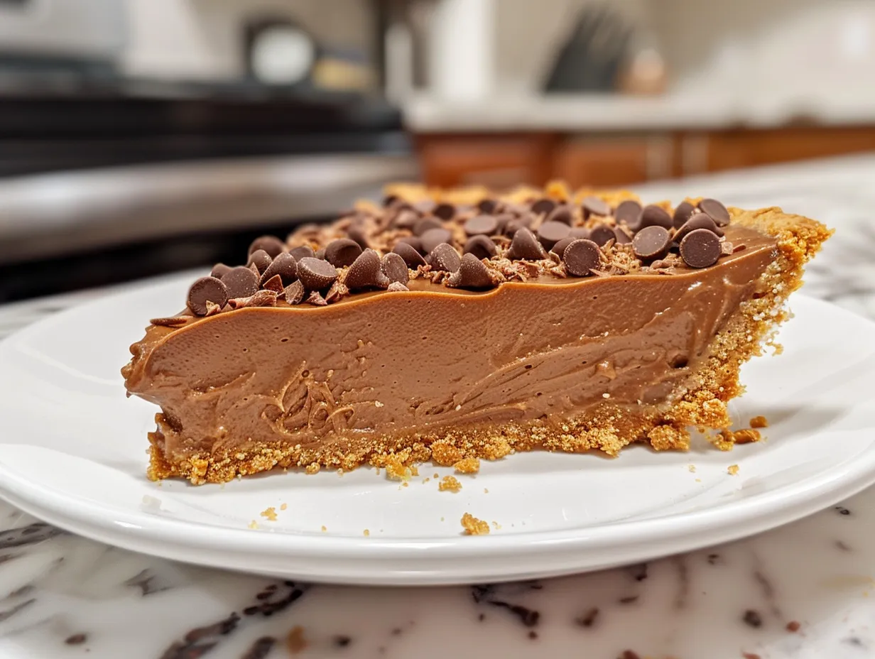 Delicious Slice of Chocolate Peanut Butter Pie