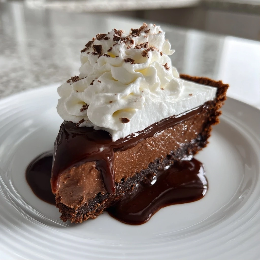 Delicious Slice of Mississippi Mud Pie with Creamy Chocolate Filling