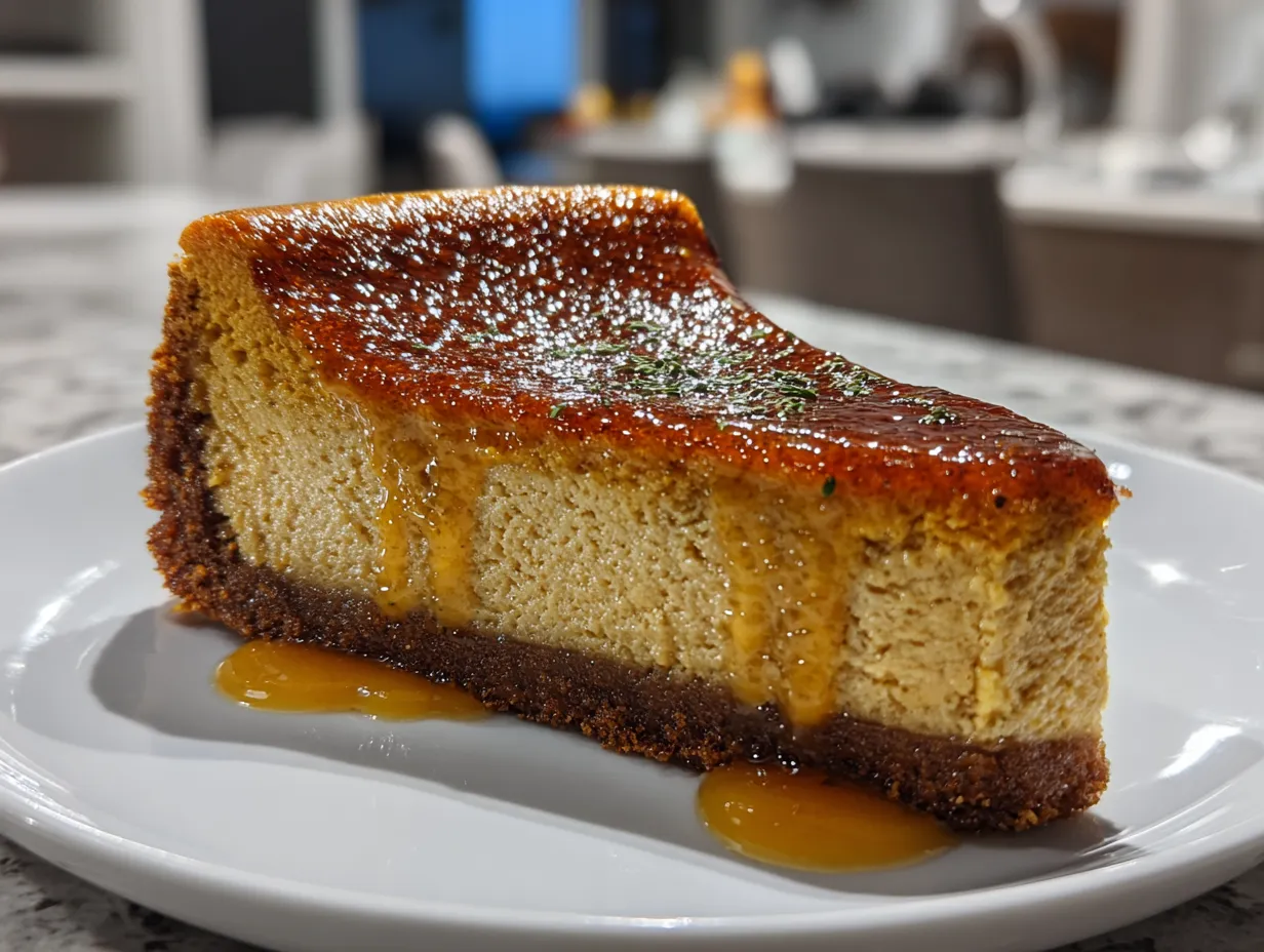 Delicious Slice of Pumpkin Cheesecake