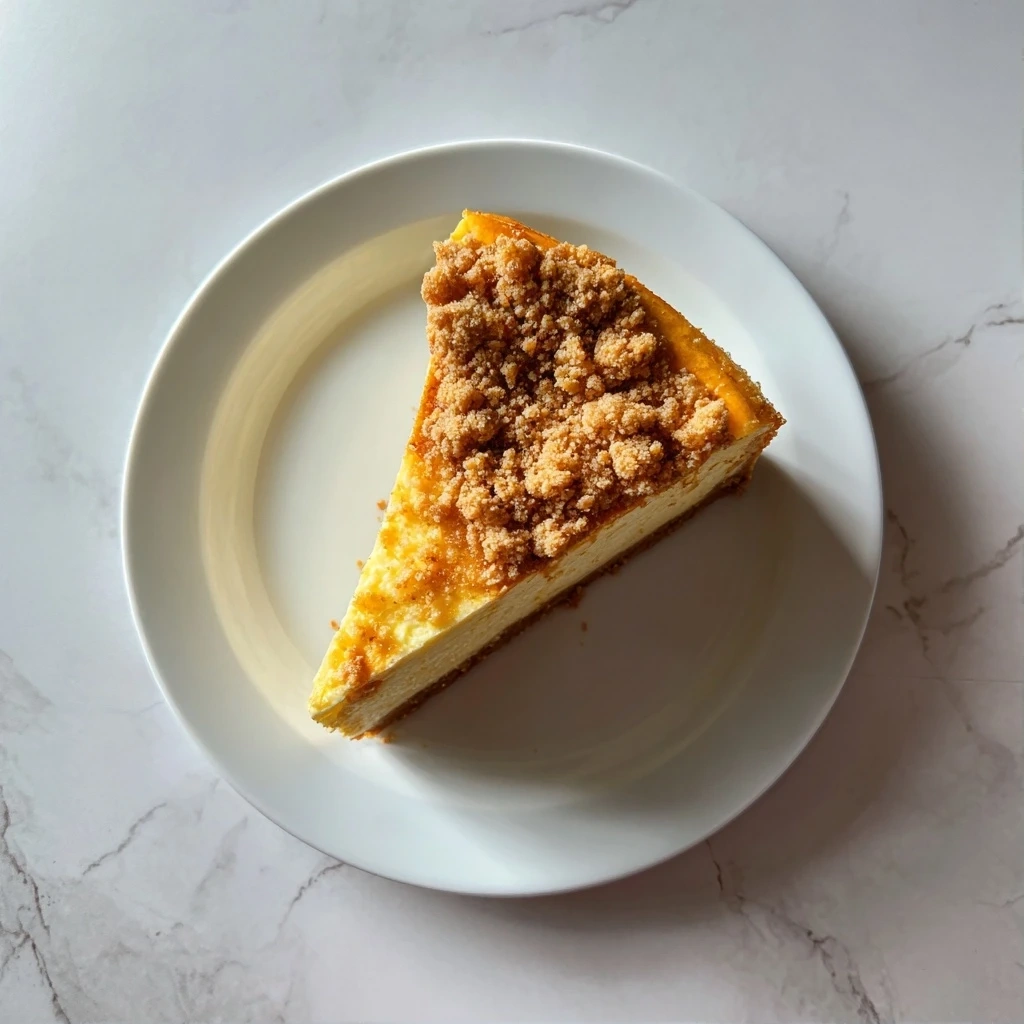 Delicious Slice of Pumpkin Streusel Cheesecake