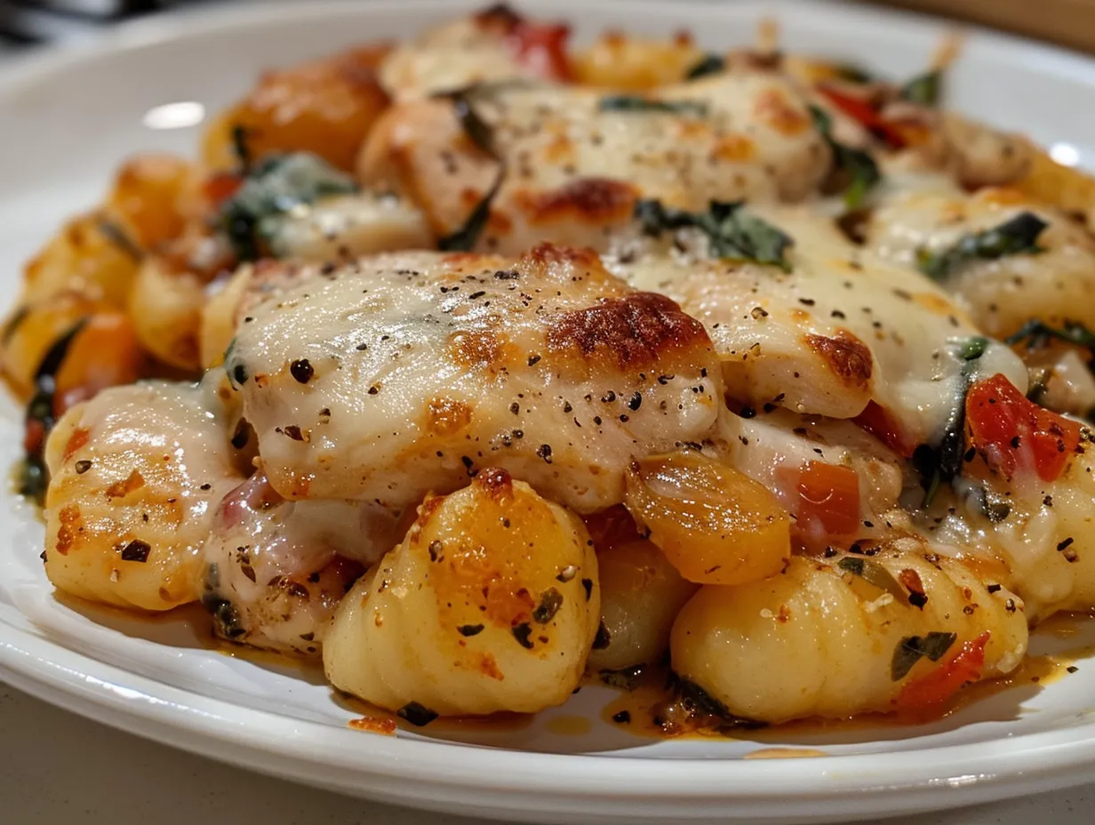 Delicious Tuscan Chicken Gnocchi Bake