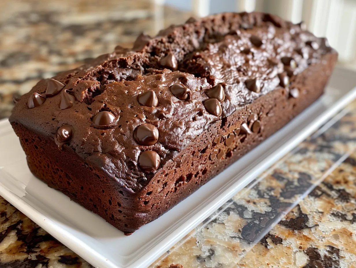 Double Chocolate Banana Bread Freshly Baked