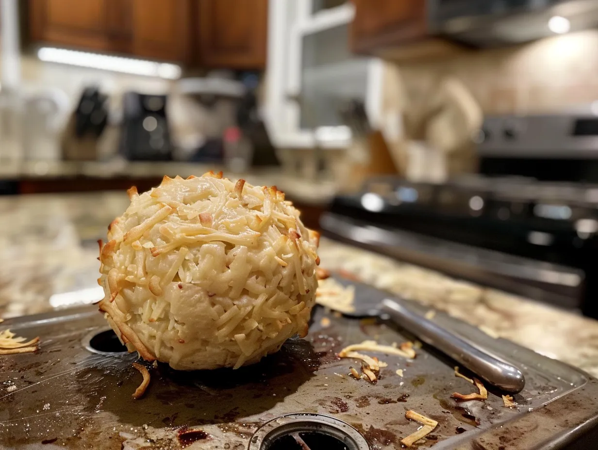 Finished classic cheese ball ready to serve.