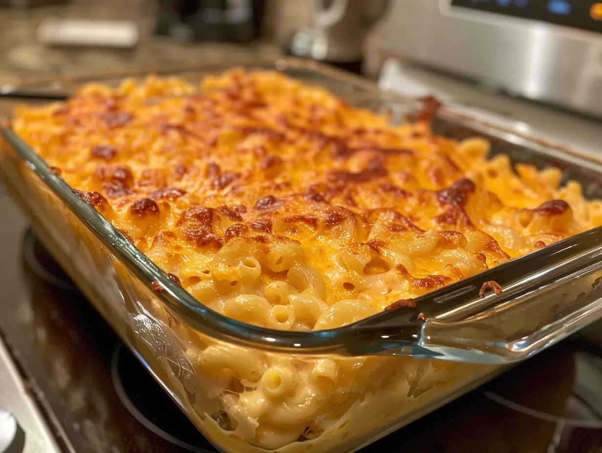 Finished Crockpot Mac and Cheese in a bowl