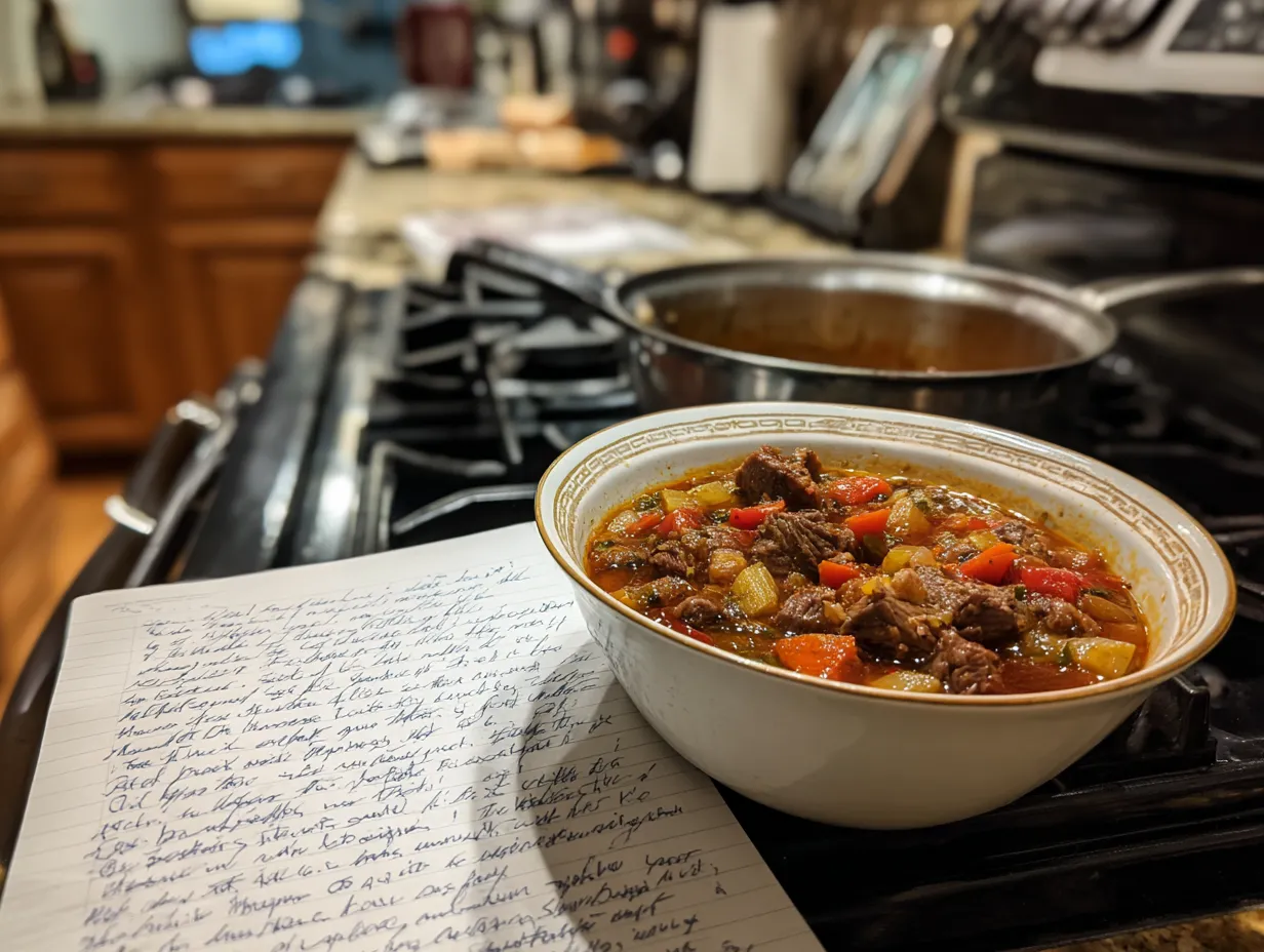 Finished Crockpot Prime Rib Chili