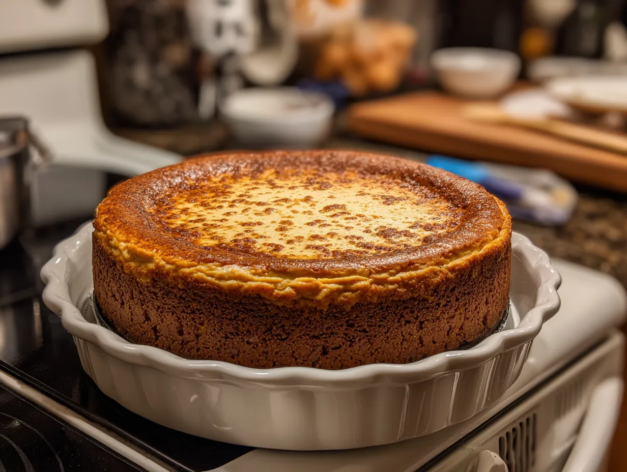 Finished pumpkin cheesecake on display, ready to be served