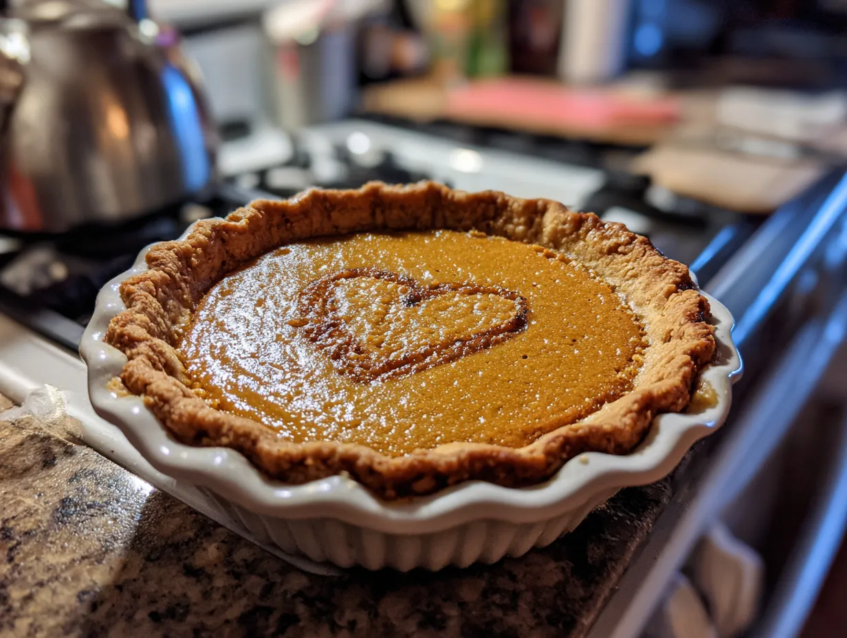 A delicious, freshly baked pumpkin cookie pie with a golden brown crust