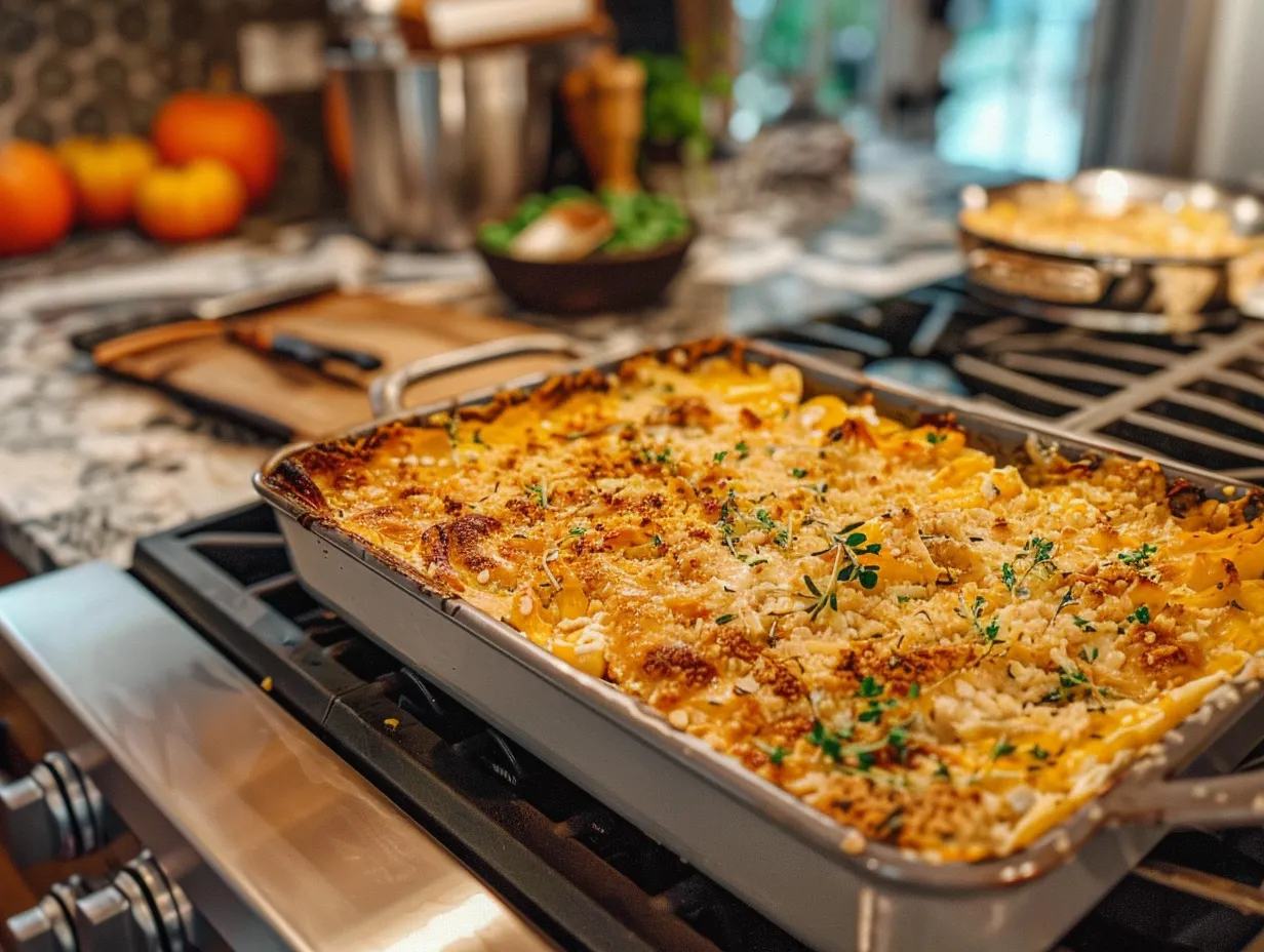 A freshly baked and delicious Squash Casserole
