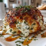 Garlic Herb Cheeseball on a Serving Platter