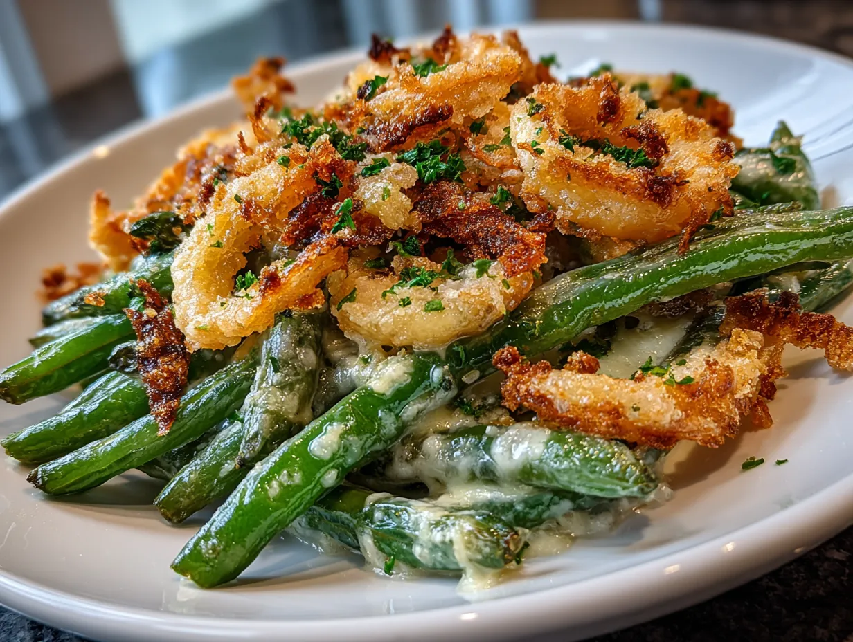 Garlic Parmesan Green Bean Casserole