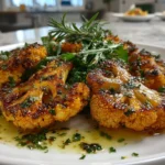 Golden Turmeric Cauliflower Steaks on a Plate