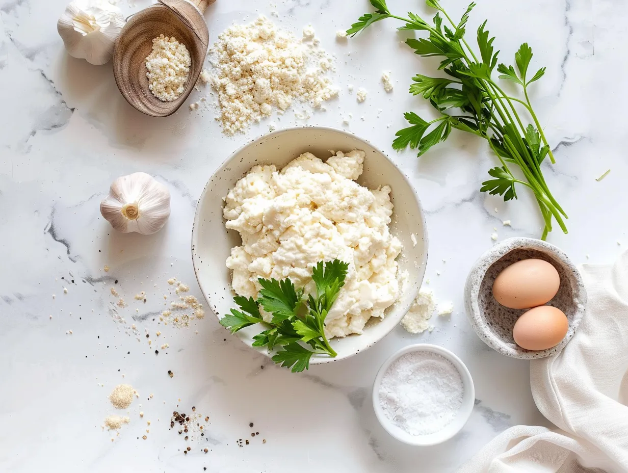 Ingredients needed to make a classic cheese ball recipe