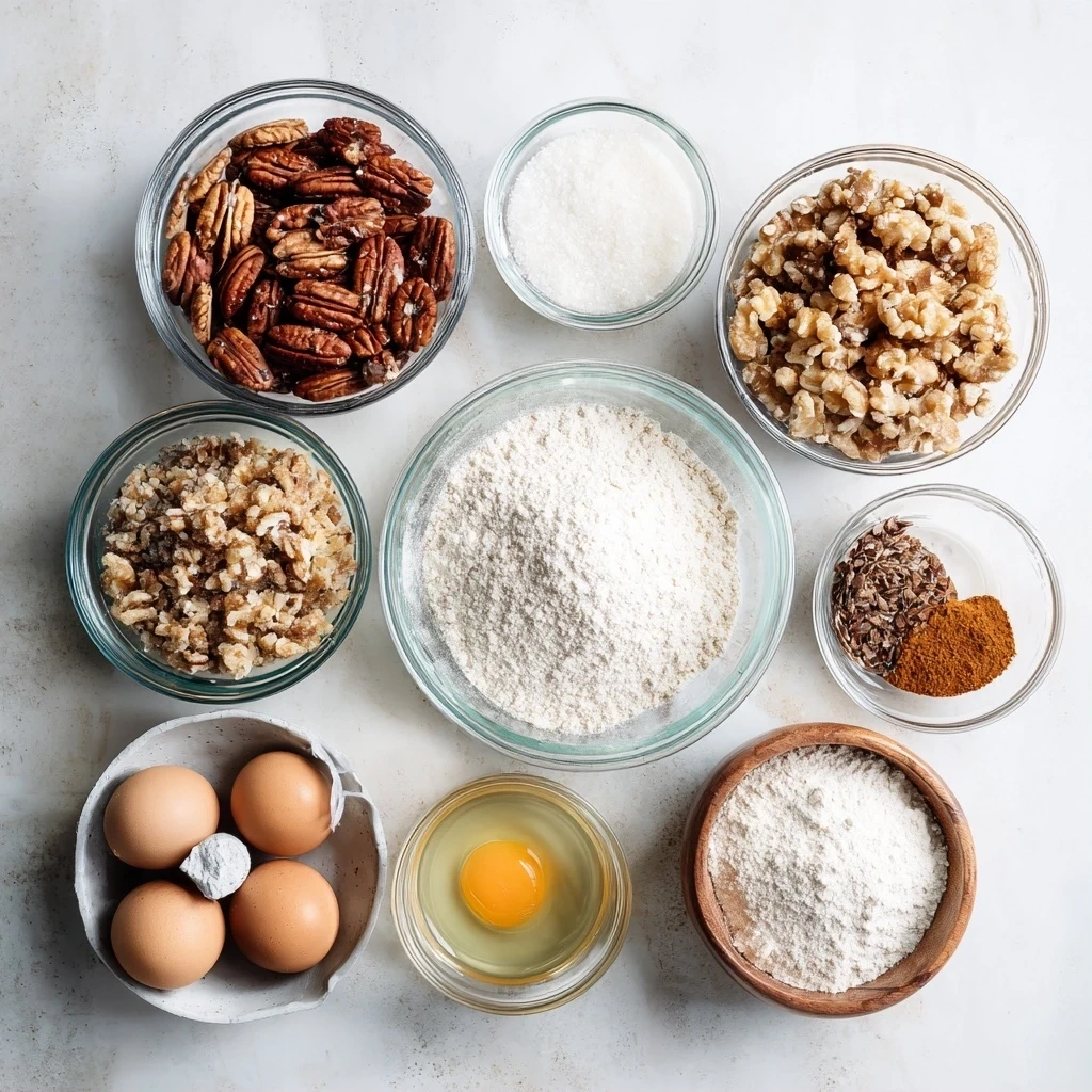 Ingredients needed to make pecan pie cheesecake bars
