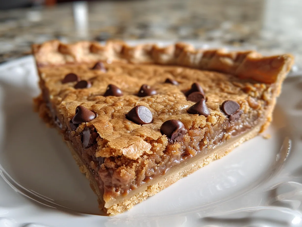 Irresistible Slice of Chocolate Chip Cookie Pie