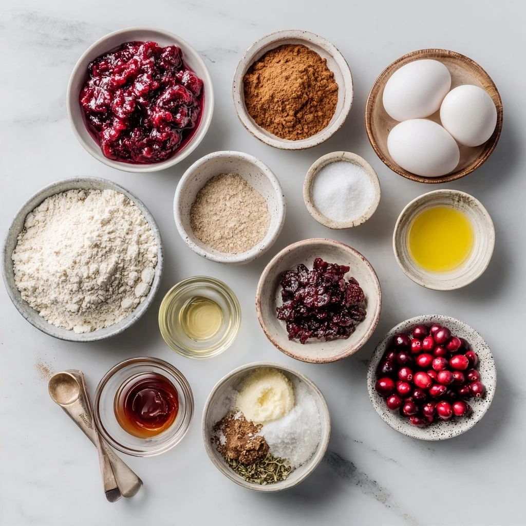 Luxe Cranberry Tiramisu ingredients laid out on a counter.