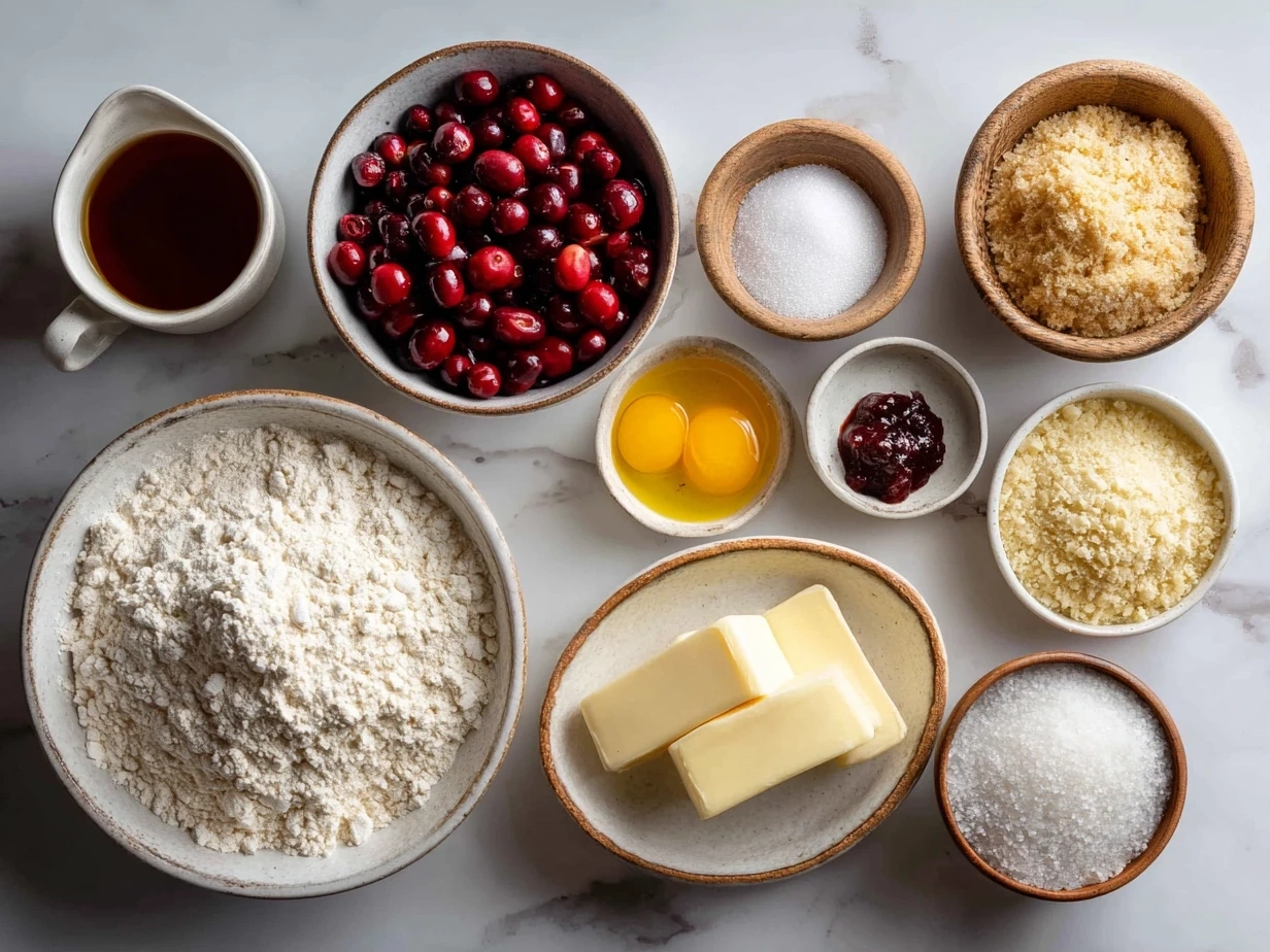 A photo of the raw ingredients needed to make delicious and nutritious Cranberry Orange Scones.