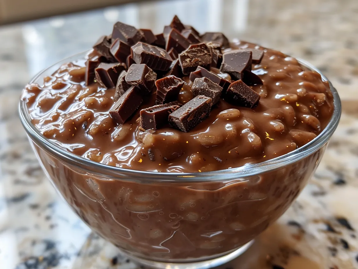 Rich and Creamy Hot Chocolate Rice Pudding