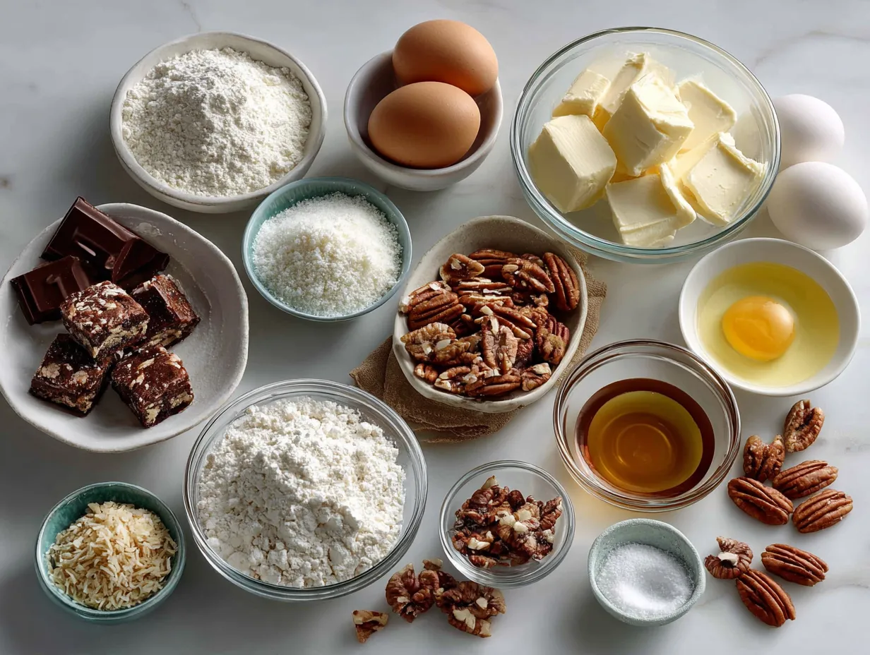 Ingredients for Southern Pecan Pie Bars
