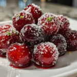 Sugared Cranberries on a Festive Plate