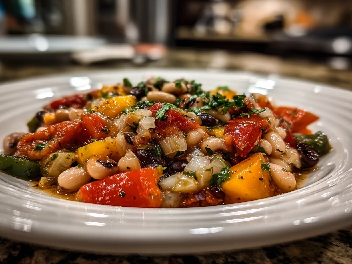 Texas Caviar recipe in a bowl with tortilla chips
